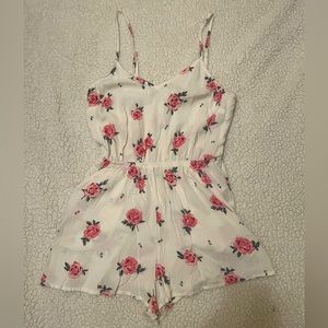 White rose romper